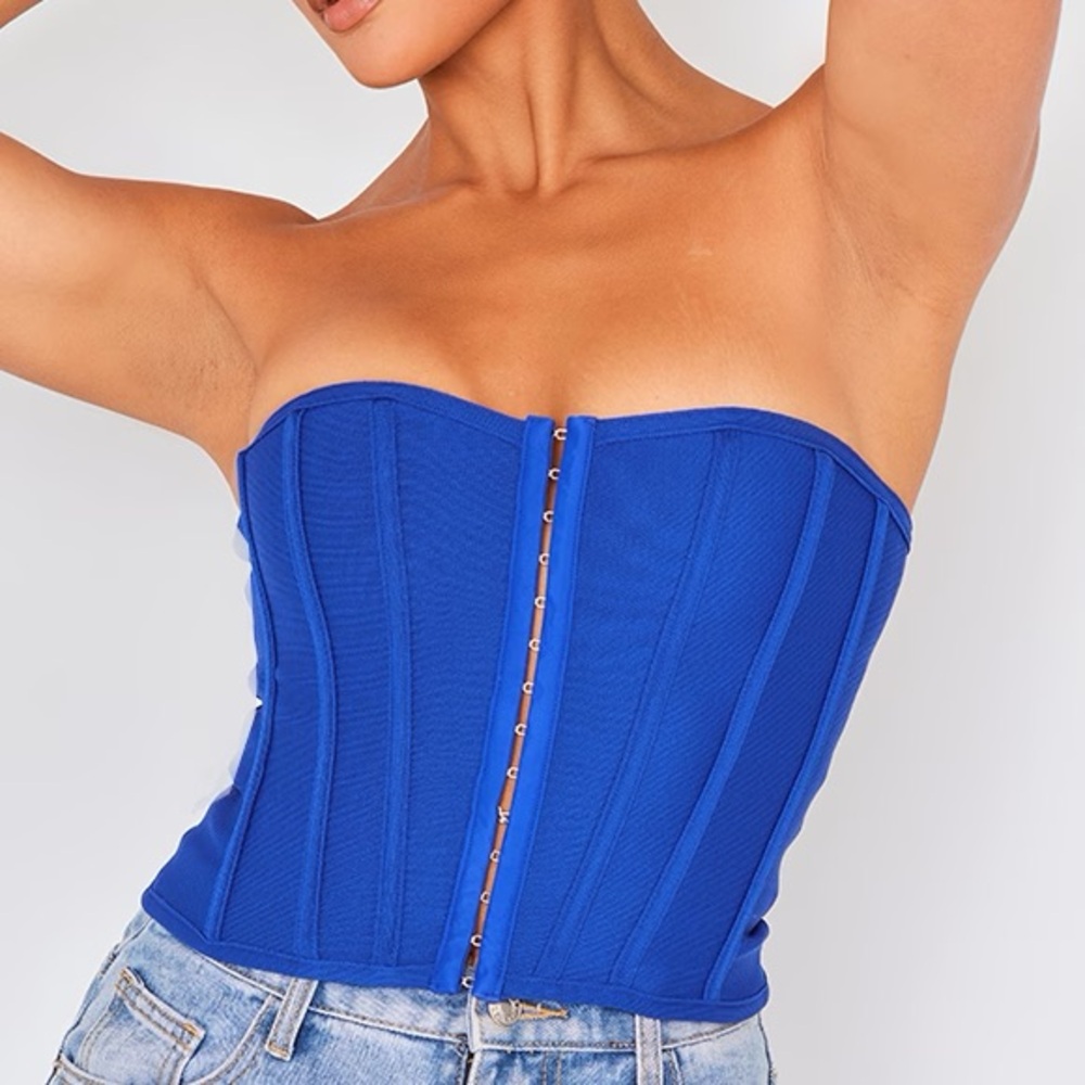 PLT Cobalt Bandage Hook And Eye Structured Corset US 8